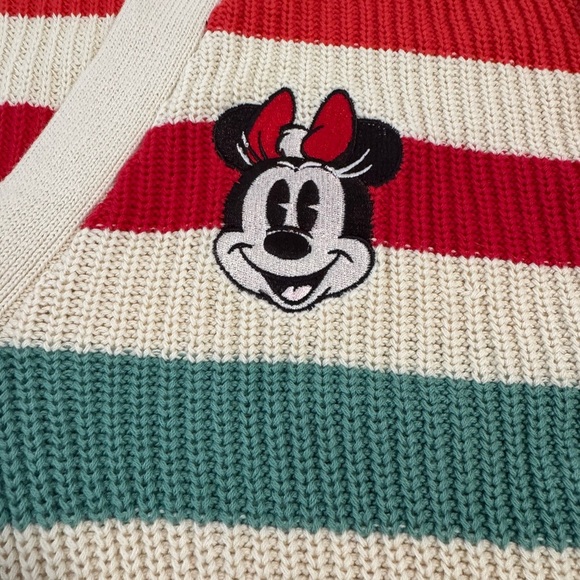 DISNEY  Park Minnie Mouse Multicolor Striped Cardigan Sweater Women size 1X - Picture 3 of 11